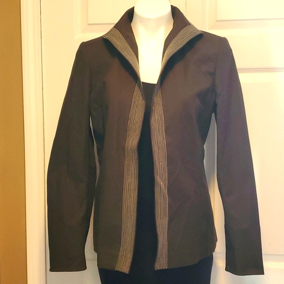 NWT Linda Allard Ellen Tracy Temu3963 Women's Espresso Blazer Size